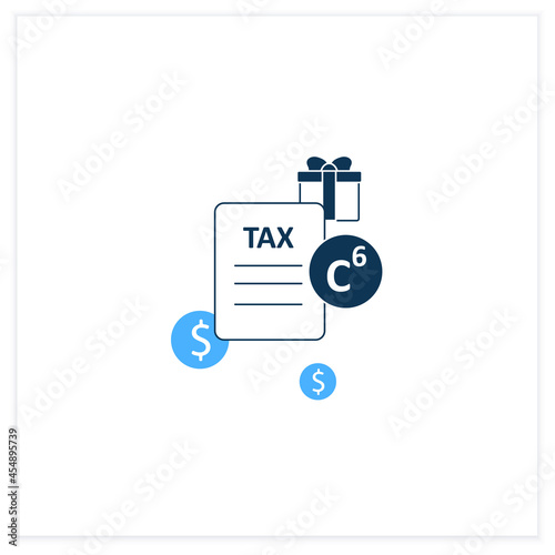 Carbon tax flat icon. Tax levied on carbon goods and services. Economically profitable. Declaration. Universal basic income concept. Vector illustration