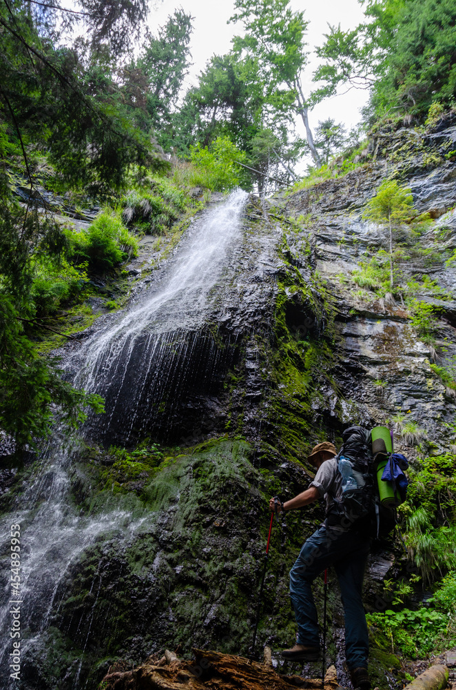 hiking in the mountains