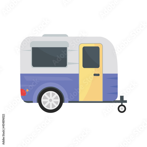 purple camping trailer