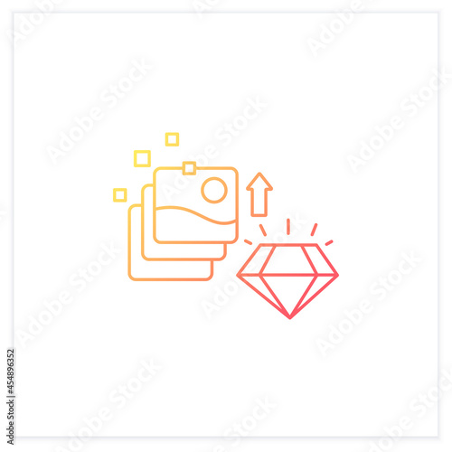 Digital art gradient icon. Fine digital art collection evolution. Profitable growth. High quality picture. Isolated vector illustration.Suitable to banners, mobile apps and presentation