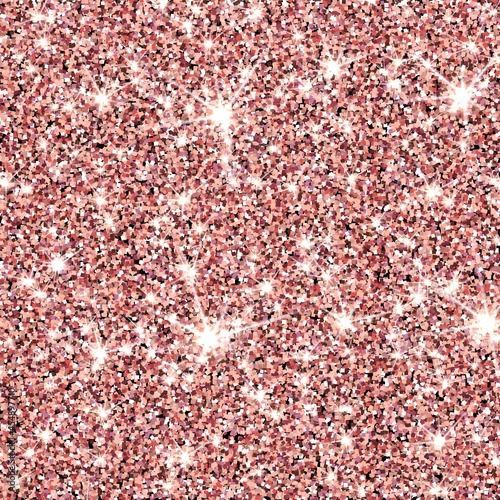 Pink glitter glowing backgroung. Rose gold glitter texture. Vector illustration