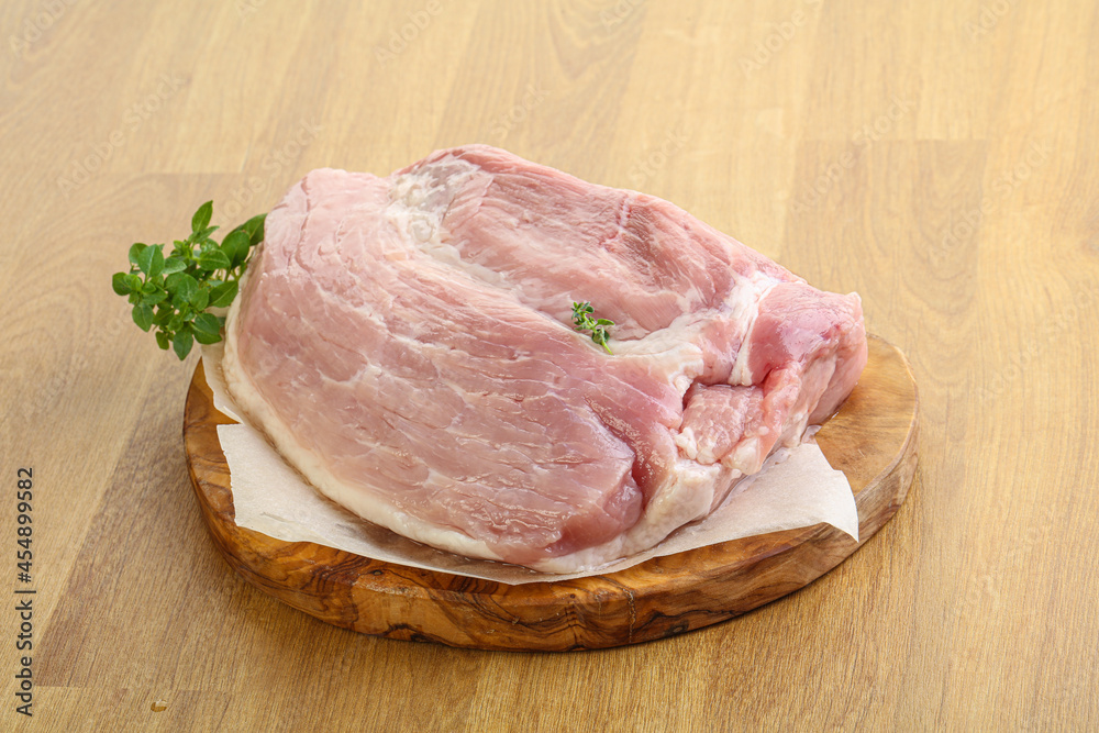 Piece of the raw pork meat Piece of the raw pork meat