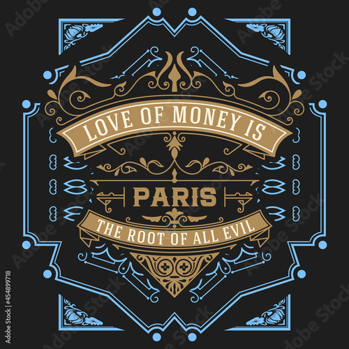 Western card with vintage style
