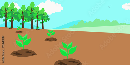 Planting trees graphic design