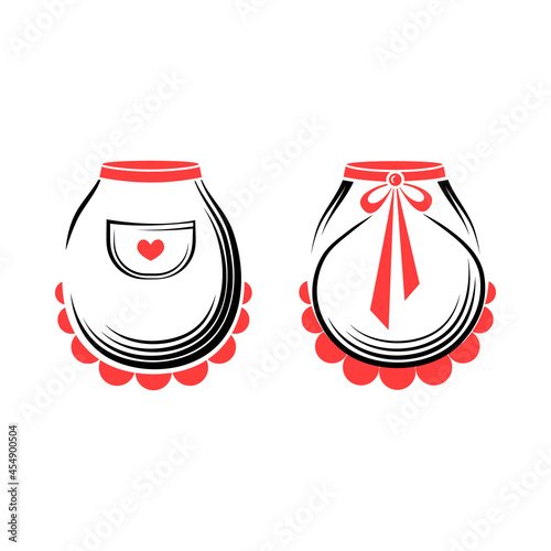 Women's se?y apron with a pocket and lace