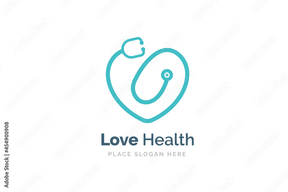 Stethoscope icon with heart shape. Health and medicine symbol Stethoscope icon with heart shape. Health and medicine symbol