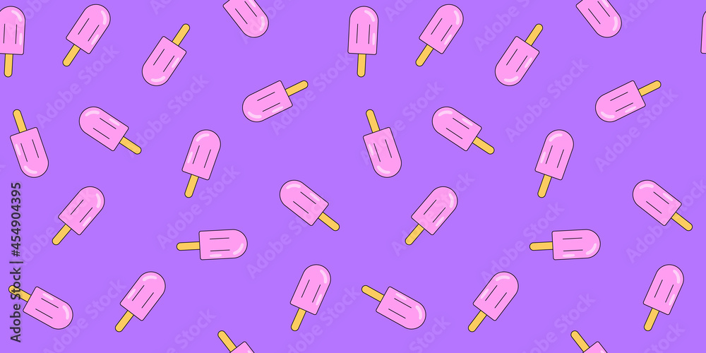 Ice cream seamless pattern. Vector ice cream background for design. Summer dessert concept. Ice cream seamless pattern. Vector ice cream background for design. Summer dessert concept.