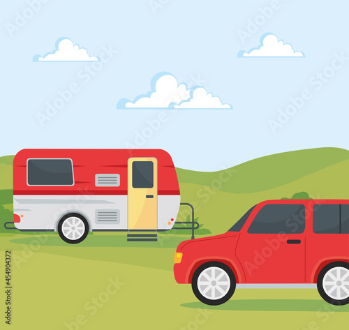 red camper trailers © Gstudio