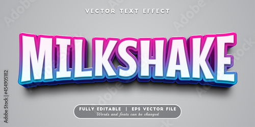 Text effects 3d milkshake, editable text style