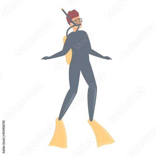 Diving swimmer icon cartoon vector. Swim pool. Jump diver