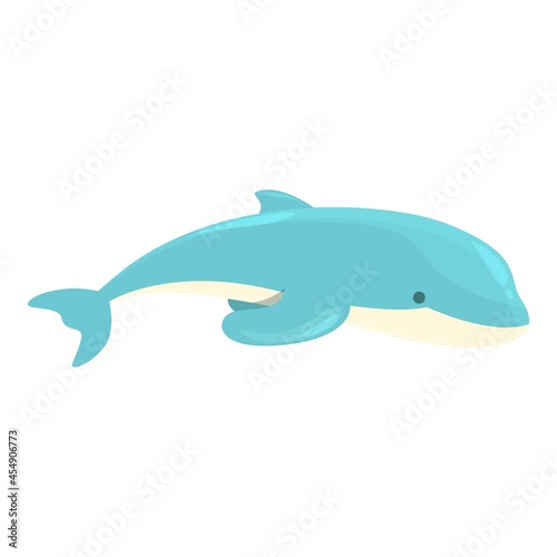 Dolphin waterpark icon cartoon vector. Summer pool. Aquapark animal