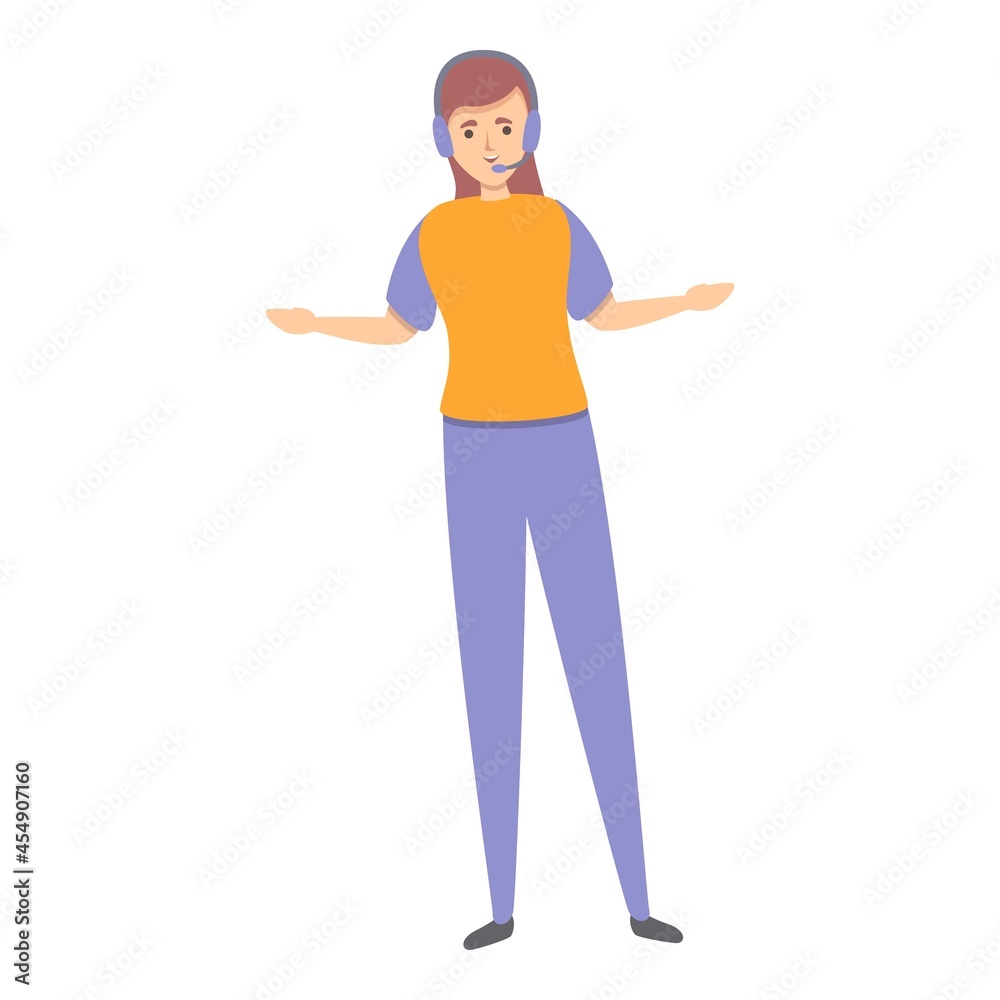 Order call center icon cartoon vector. Delivery courier. Guidance operator Order call center icon cartoon vector. Delivery courier. Guidance operator