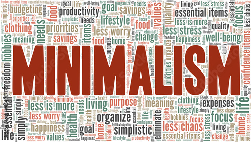 Minimalism vector illustration word cloud isolated on a white background.