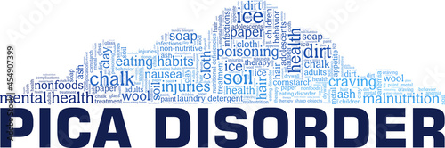 Pica disorder vector illustration word cloud isolated on a white background.