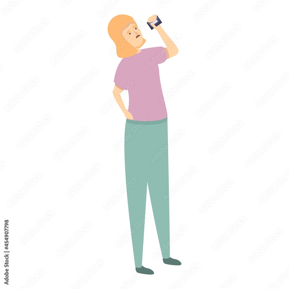Depressed girl icon cartoon vector. Sad woman. Stress problem Depressed girl icon cartoon vector. Sad woman. Stress problem
