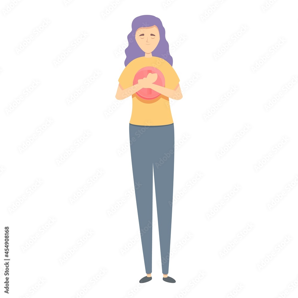 Psychological stress icon cartoon vector. Mental disorder. Anxiety problem Psychological stress icon cartoon vector. Mental disorder. Anxiety problem