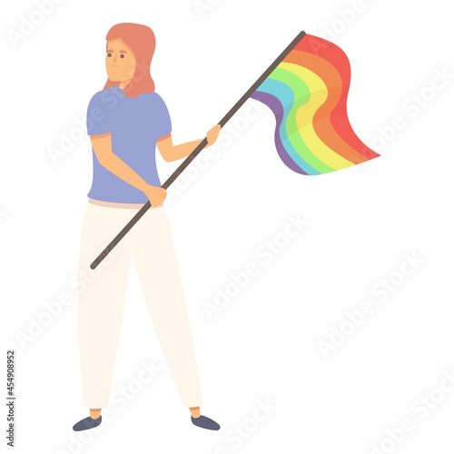 Discrimination homophobia icon cartoon vector. Homosexual day. Rainbow flag
