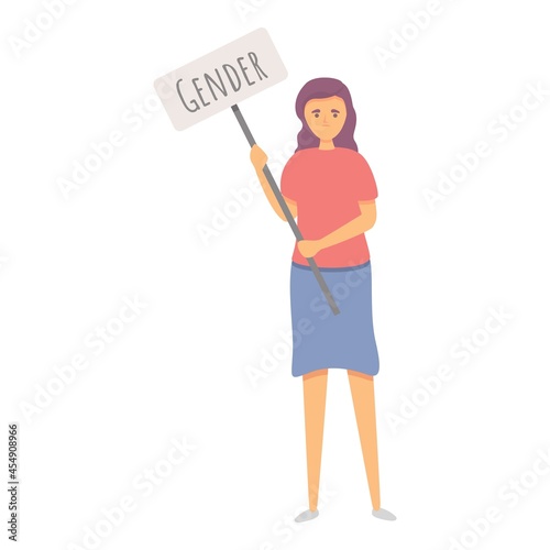 Gender discrimination icon cartoon vector. Career inequality. Work balance