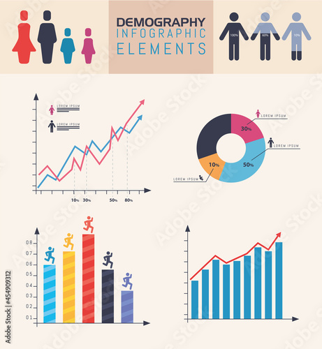 Demography chart symbol set