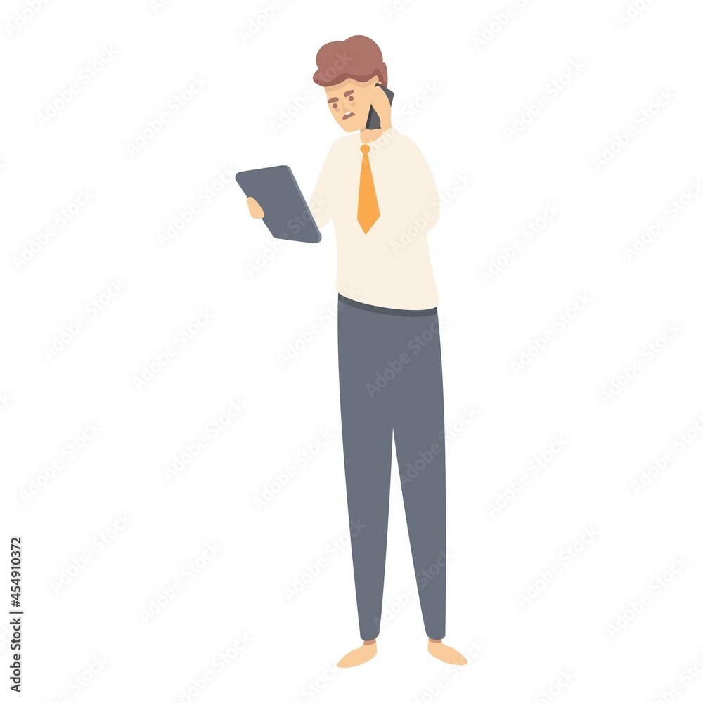 Office worker icon cartoon vector. Work employee. Remote workplace Office worker icon cartoon vector. Work employee. Remote workplace