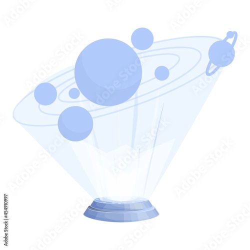 Solar system hologram icon cartoon vector. Space future. Augmented reality