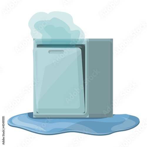 Broken dishwasher icon cartoon vector. Repair machine. Kitchen damage