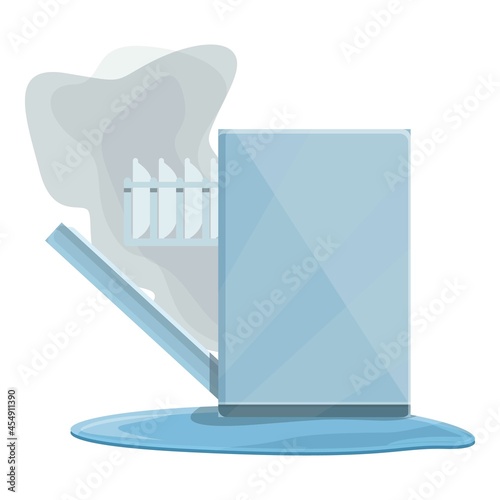 Dishwasher trouble icon cartoon vector. Dish machine. Broken dishware