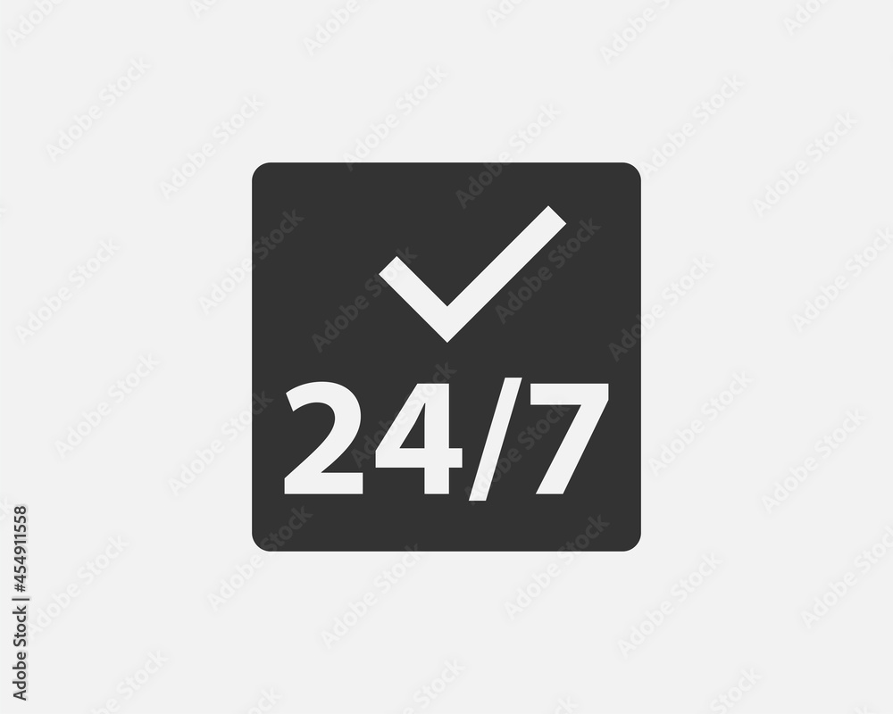 24 Hours a day service icon symbol vector 24 Hours a day service icon symbol vector