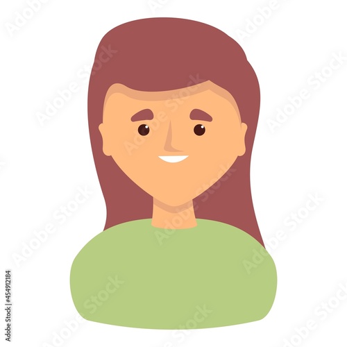 Smiling girl icon cartoon vector. Happy woman. Young character