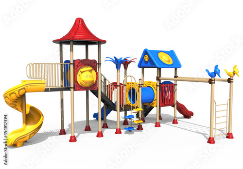 3d realistic playground park ​isolated on white background