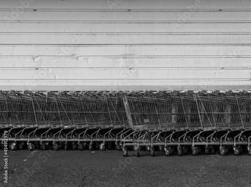 shopping carts in a supermarket