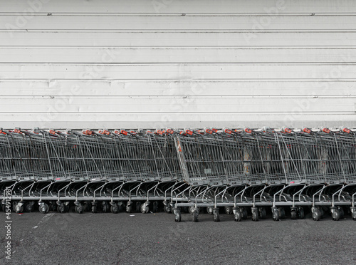 shopping carts in a supermarket