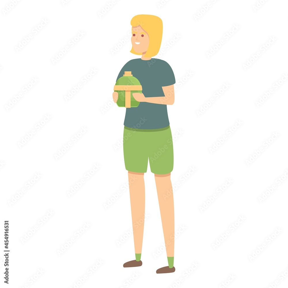 Young tourist icon cartoon vector. People travel. Guide trip Young tourist icon cartoon vector. People travel. Guide trip