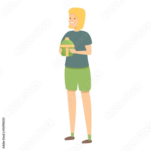 Young tourist icon cartoon vector. People travel. Guide trip