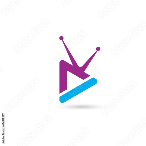 play tv icon vector illustration concept design template