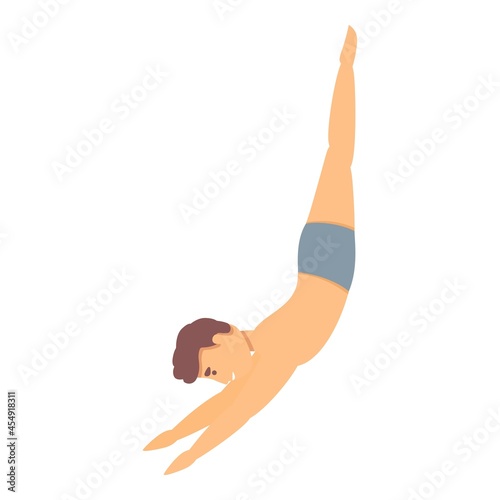 Swimming competition icon cartoon vector. Swim pool. Swimmer race