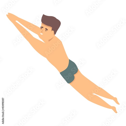 Pool swimmer athlete icon cartoon vector. Swimming sport. Diver swimsuit