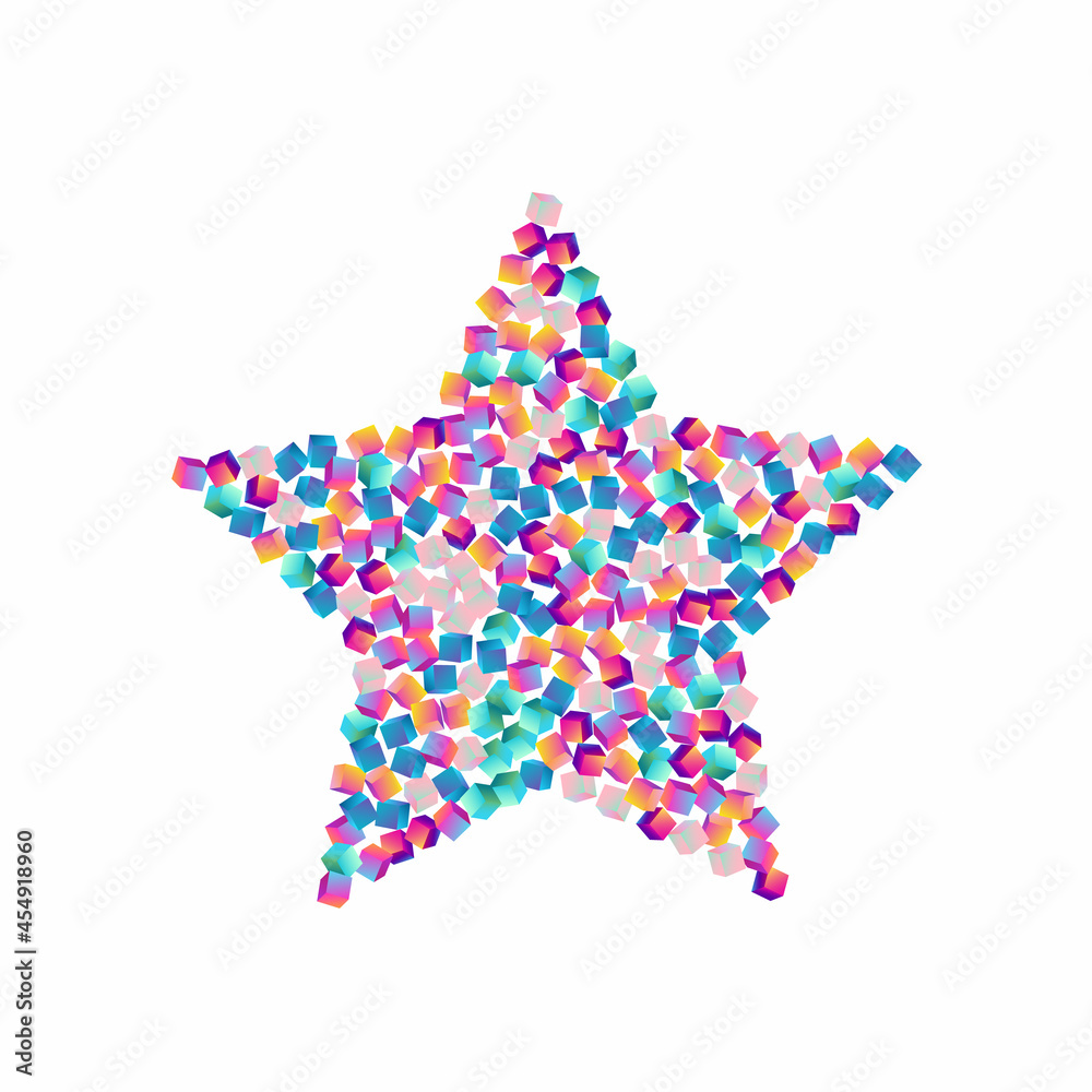 Rainbow Brick Vector White Background. Iridescent Rainbow Brick Vector White Background. Iridescent