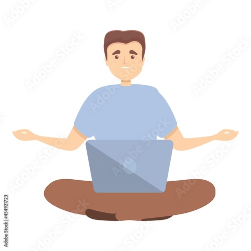 It specialist meditate icon cartoon vector. Work concentration. Zen mind