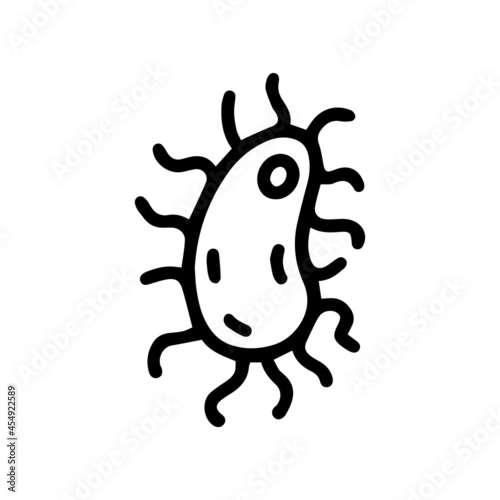Bacteria escherichia coli line vector doodle icon