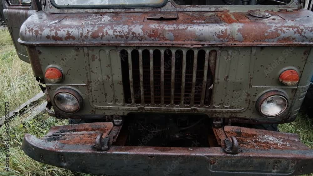 An old military truck is in poor condition. Far North. Teriberka. An old military truck is in poor condition. Far North. Teriberka.
