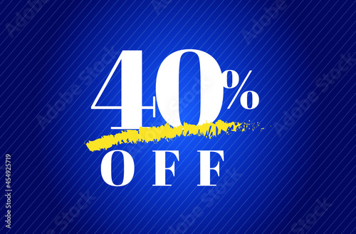 40% off tag forty percent discount black friday sale white letter blue gradient background