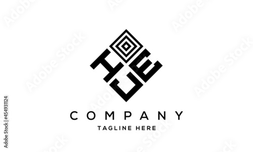 HEJ square three latter logo vector
