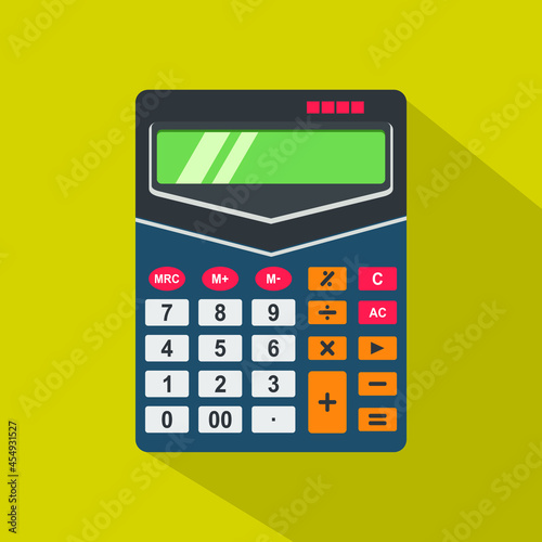 Illustration of calculator machine, flat calculator icon vector.