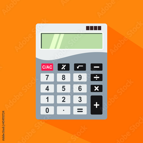 Calculator flat circle icon illustration vector, calculator modern flat style icon inspiration vector.