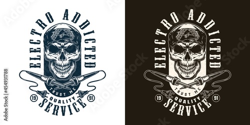 Handyman service vintage monochrome label