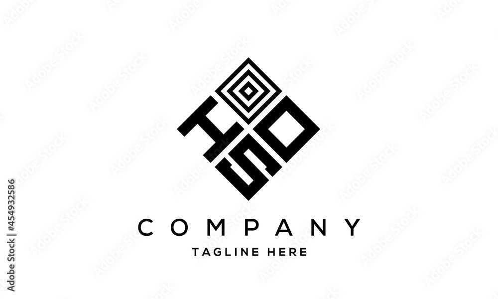 HOS square three latter logo vector HOS square three latter logo vector