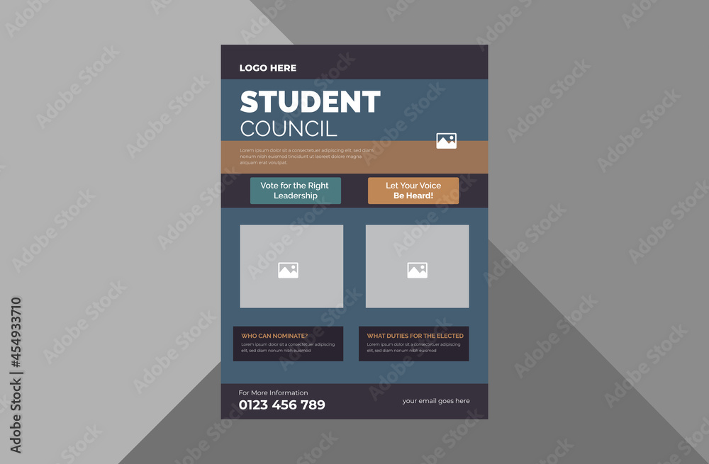 student council flyer design template. student education council poster ...