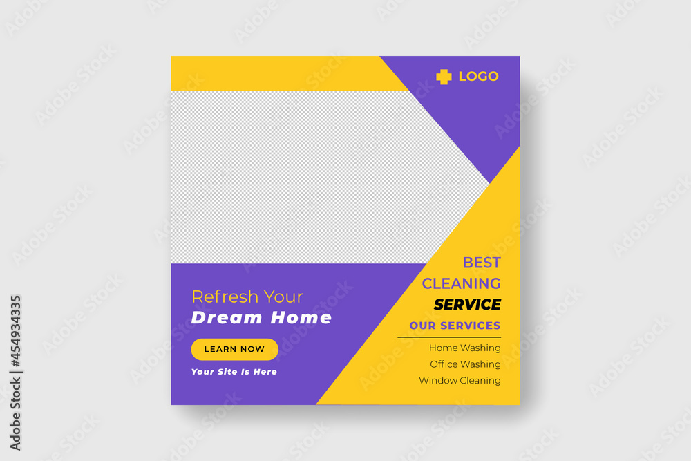 Cleaning service social media post banner template