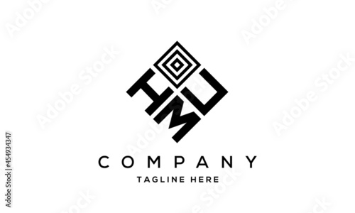 HUM square three latter logo vector